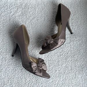 Charles & Keith satin heels with bow detail